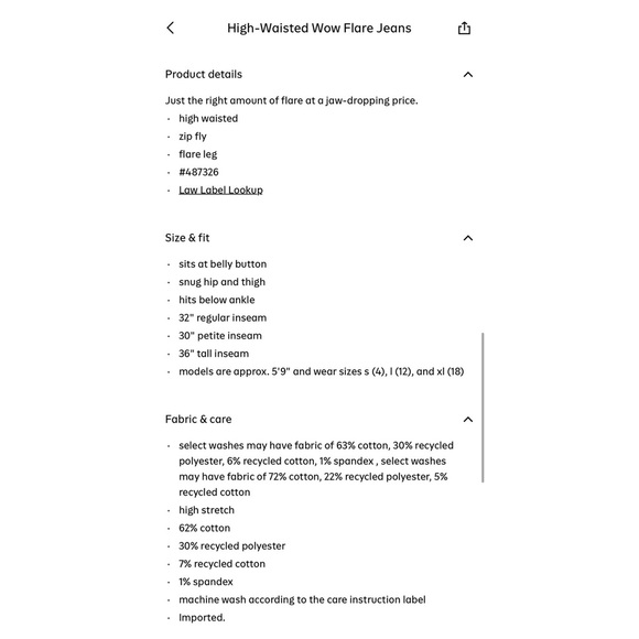 Old Navy Black High Waisted WOW Flare Jeans - Picture 8 of 10